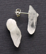 Load image into Gallery viewer, Raw Quartz Point Earrings, Geo Earrings, Rock Stud Earrings, Crystal Earrings
