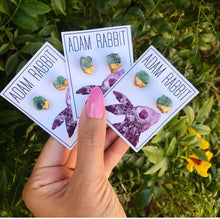 Load image into Gallery viewer, Gold & Raw Emerald Earrings, Emerald Studs