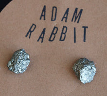 Load image into Gallery viewer, Raw Pyrite Chunk Earrings, Geo Earrings, Rock Stud Earrings