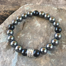Load image into Gallery viewer, Hematite and Black Obsidian Bead Bracelet