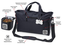 Load image into Gallery viewer, Bundle: ODG Day Away Tote Bag TM (Black), ODG Dine Away Set (Small Dogs) (Black) and ODG Weekender Backpack TM (Black)