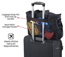 Load image into Gallery viewer, Bundle: ODG Day Away Tote Bag TM (Black), ODG Dine Away Set (Small Dogs) (Black) and ODG Weekender Backpack TM (Black)