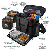 Load image into Gallery viewer, Bundle: ODG Week Away Bag TM (Med/Lg Dogs) (Black) and ODG Weekender Backpack TM (Black)