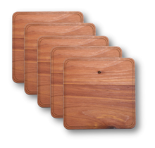 Load image into Gallery viewer, Wooden Coasters 4" (18 Shape / Wood Options) 4-Pack