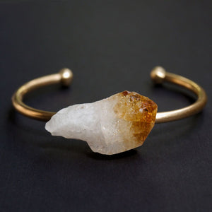 Raw Citrine Bangle, Citrine Bracelet