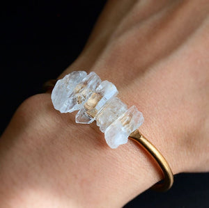 Quartz and Gold Bangle, Quartz Bracelet