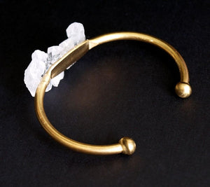 Quartz and Gold Bangle, Quartz Bracelet