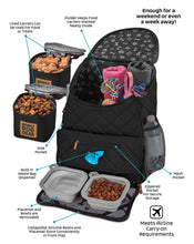 Load image into Gallery viewer, Bundle: ODG Week Away Bag TM (Med/Lg Dogs) (Black) and ODG Weekender Backpack TM (Black)
