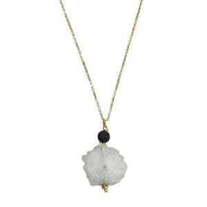 Solar Quartz Lava Necklace