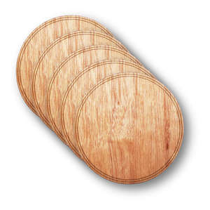 Wooden Coasters 4" (18 Shape / Wood Options) 4-Pack