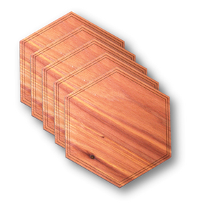 Wooden Coasters 4" (18 Shape / Wood Options) 4-Pack