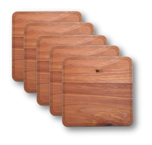 Wooden Coasters 4" (18 Shape / Wood Options) 4-Pack