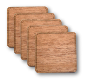 Wooden Coasters 4" (18 Shape / Wood Options) 4-Pack